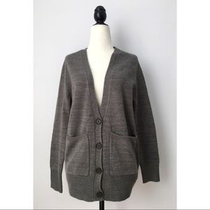Noul Oak+Fort Grey V Neck Button Up Cardigan
